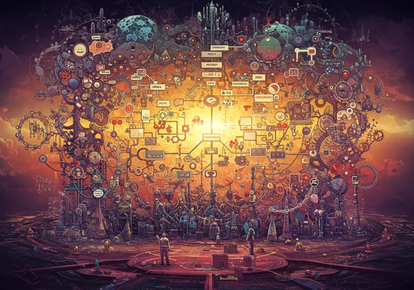 Abstract world building with logic, emotions, concepts