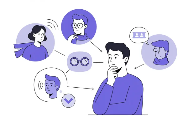 Using non-visual cues like voice or style to identify people.