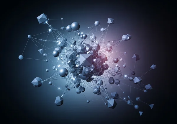 Abstract concepts connected by logical lines and shapes