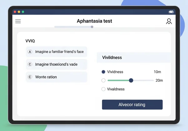 Online aphantasia test interface on screen