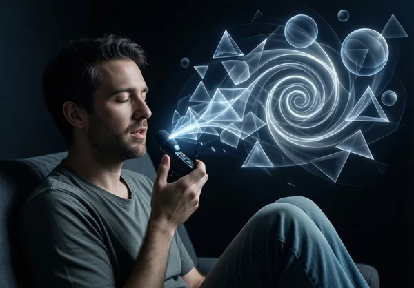 A conceptual digital art piece of a human brain glowing with binary code and complex geometric patterns