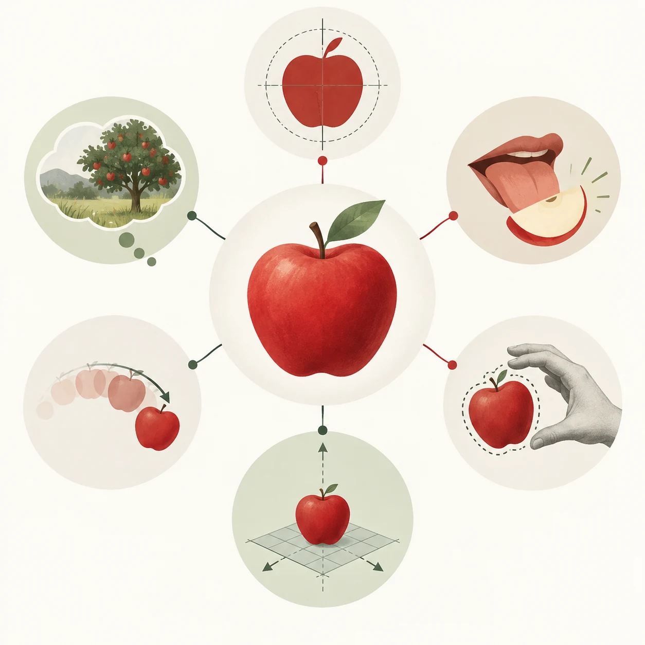 Conceptual apple thinking map